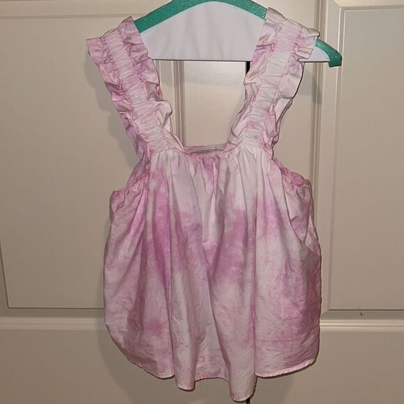 Zara Pink Tie Dye ruffle tank top - Picture 3 of 6